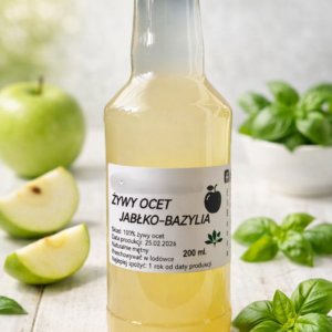 Żywy ocet jabłko-bazylia 200ml